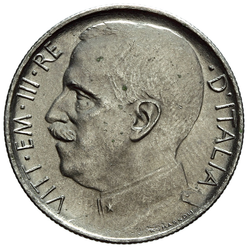 REGNO D'ITALIA Vittorio Emanuele III 50 Centesimi Leoni 1925 Roma Nickel 6g. Gig